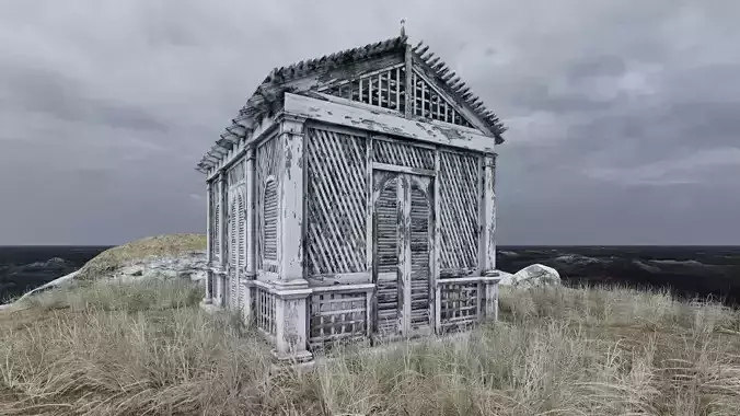 Ruin Cabin Low-poly 3D model