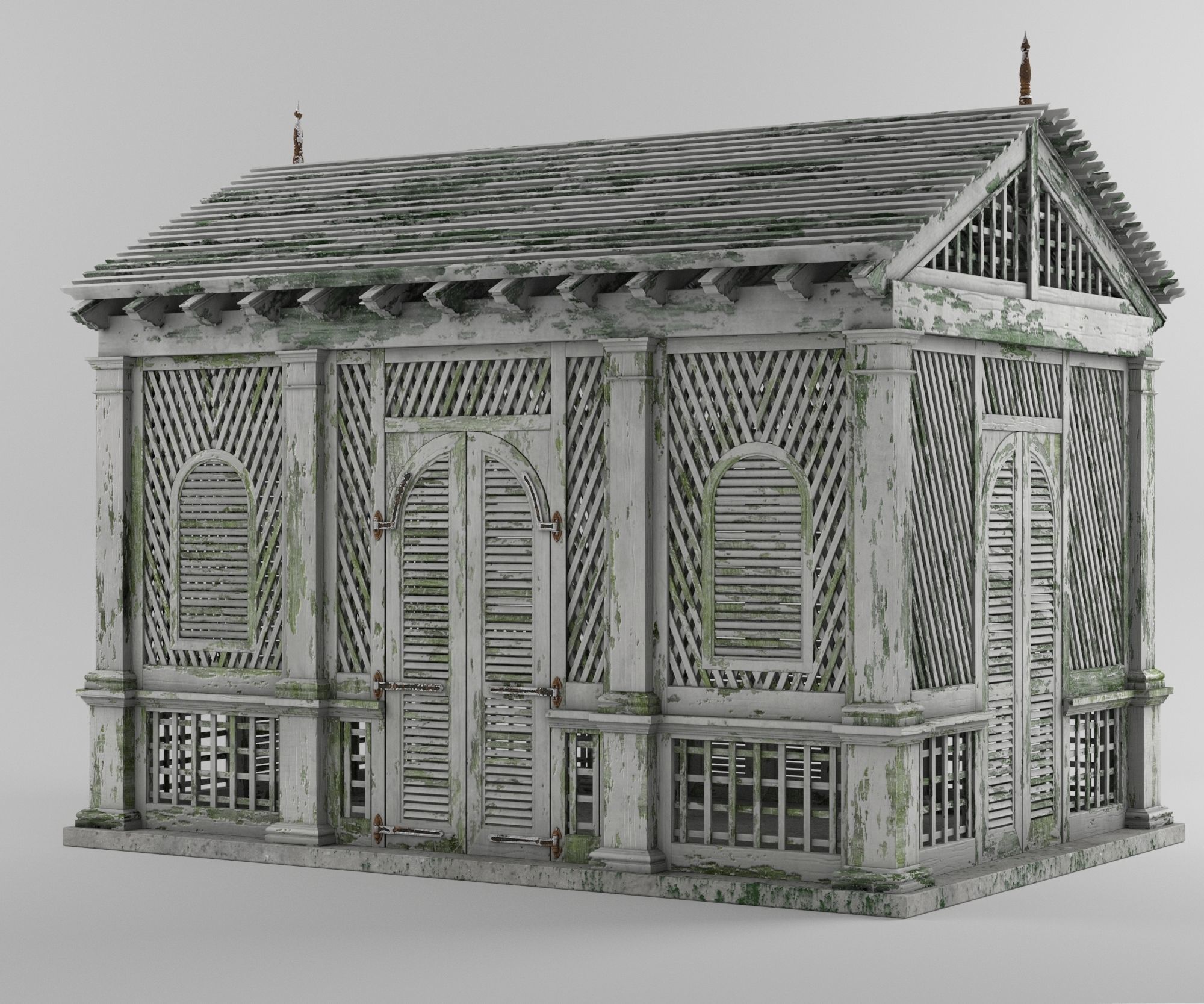 Ruin Cabin Low-poly 3D model_4
