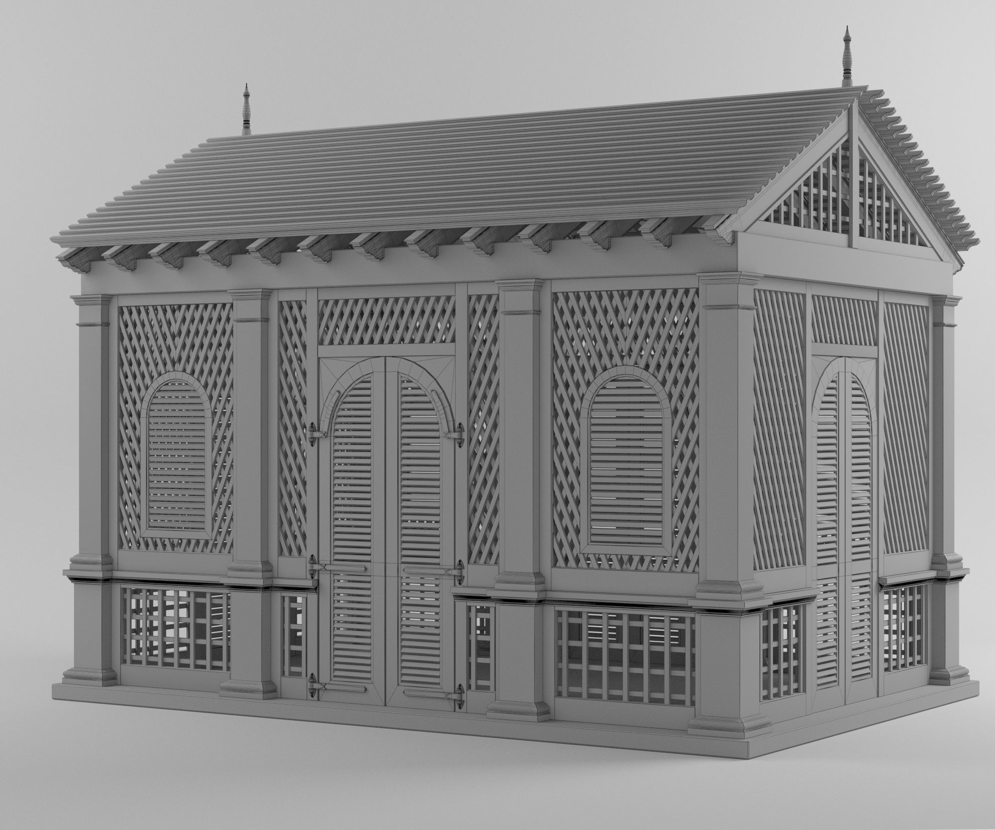 Ruin Cabin Low-poly 3D model_5