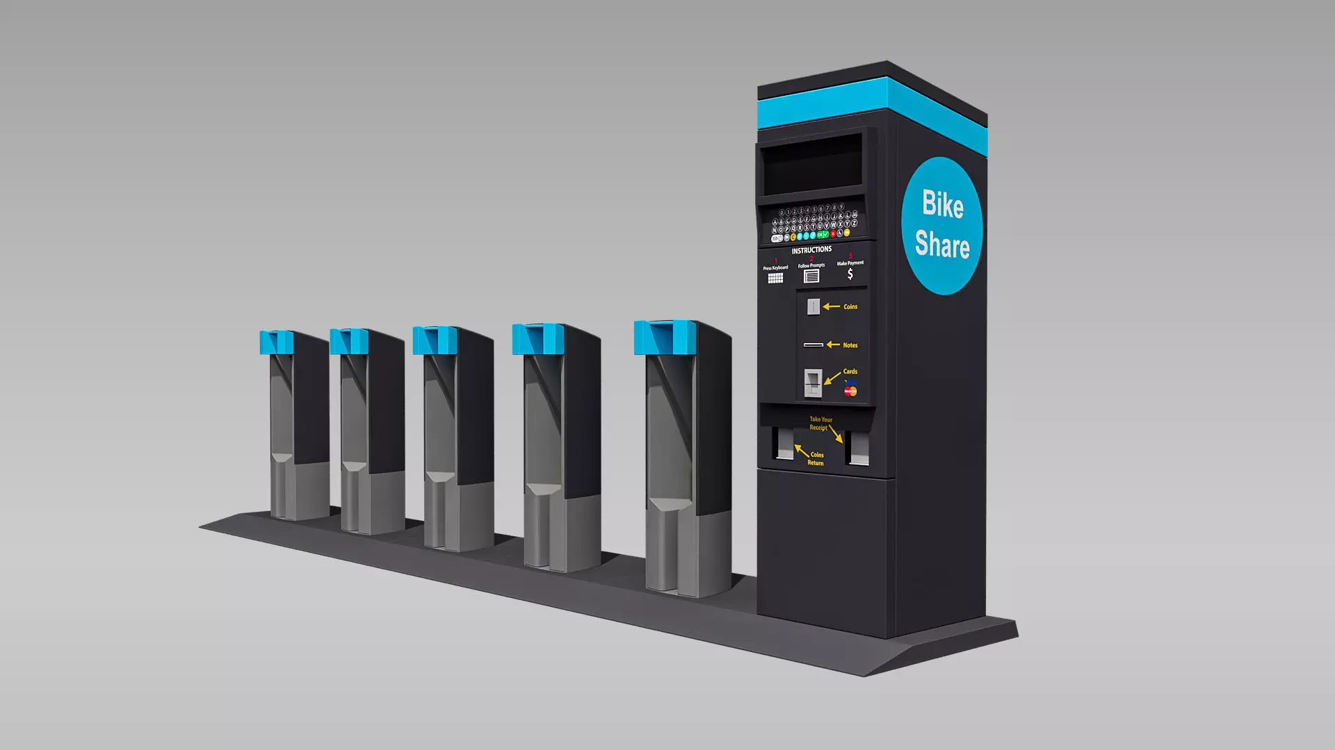 Bike Station Low-poly 3D model