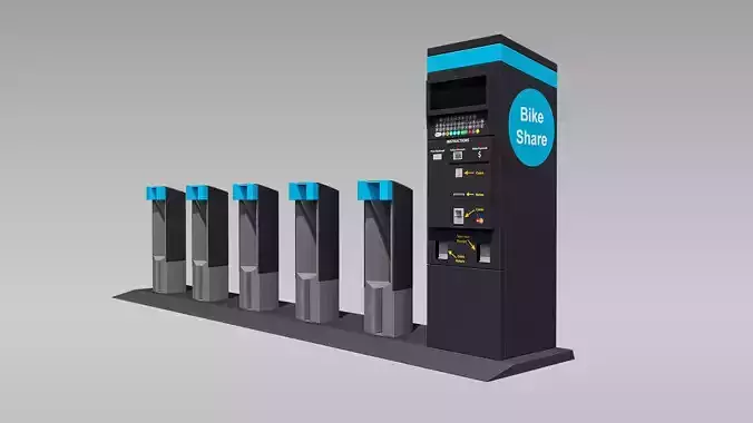 Bike Station Low-poly 3D model