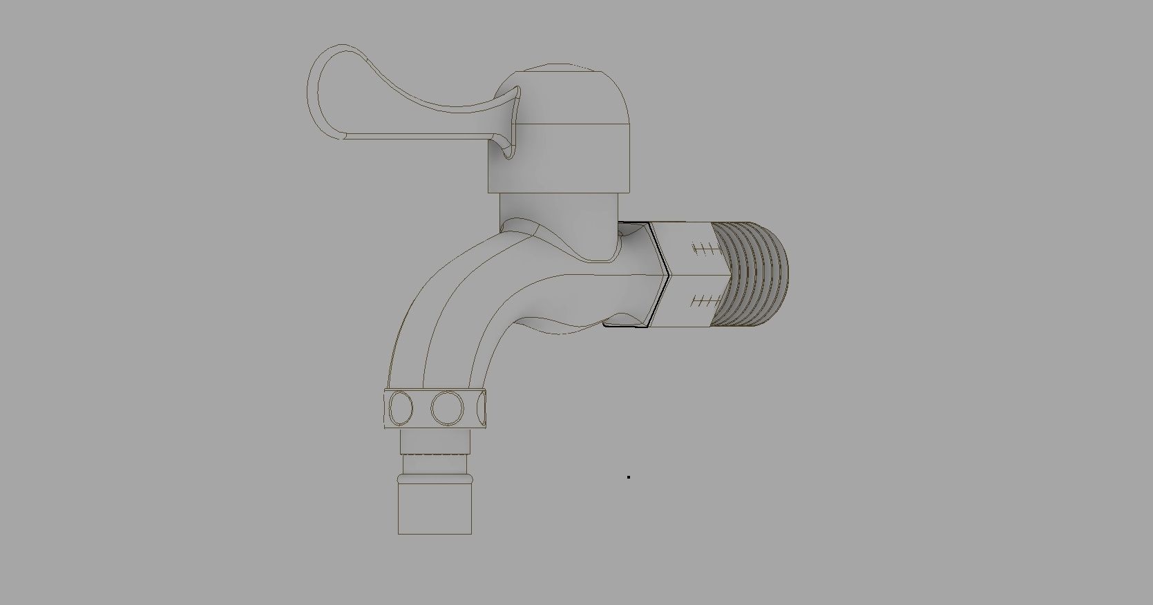 Tap 3D model brass spout faucet 3D model_2