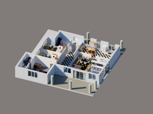 3D FLOORPLAN floor plan of house 3D model_4
