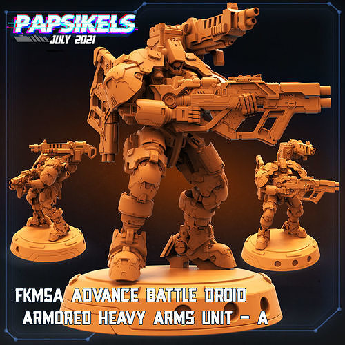 FKMSA ADVANCE BATTLE DROID ARMORED HEAVYARMS UNIT A 3D print model