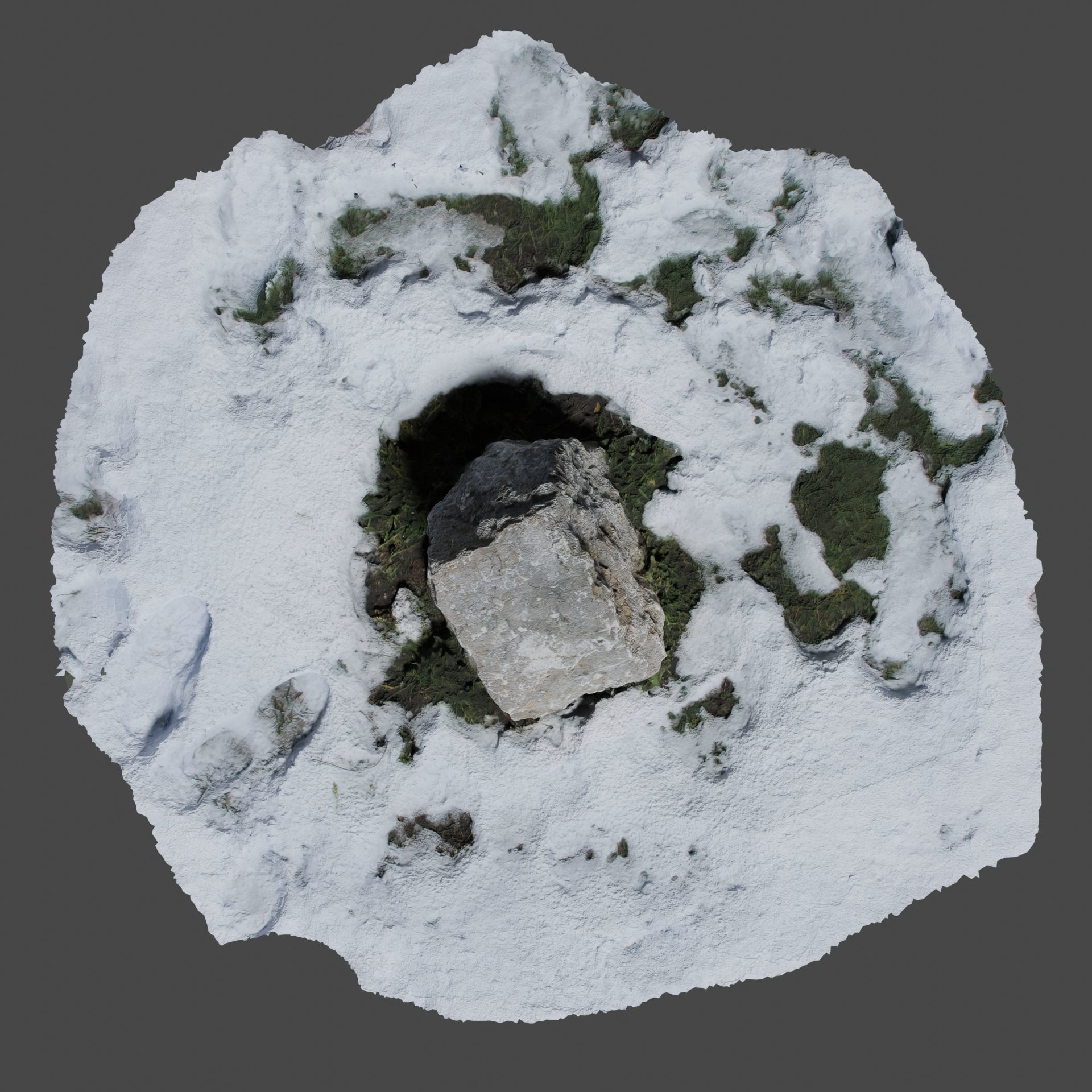 Stone In Snow 3D model_23