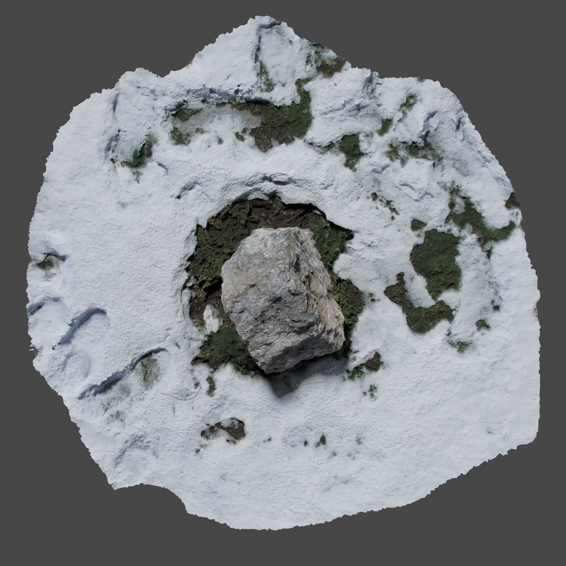 Stone In Snow 3D model_21