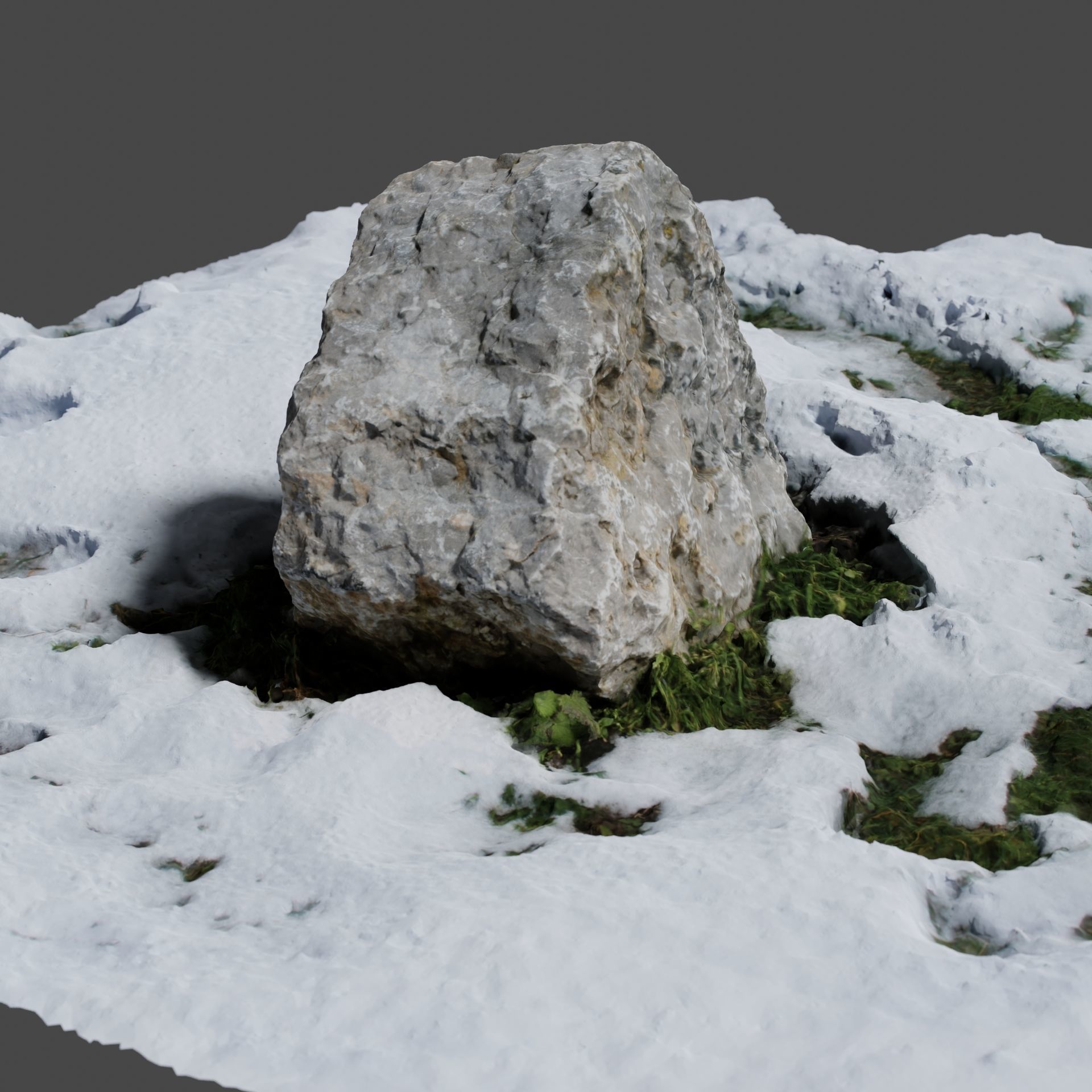 Stone In Snow 3D model_7