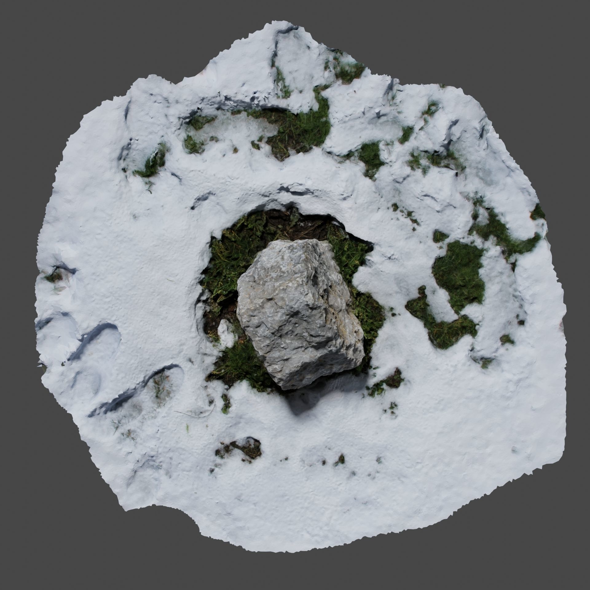 Stone In Snow 3D model_9