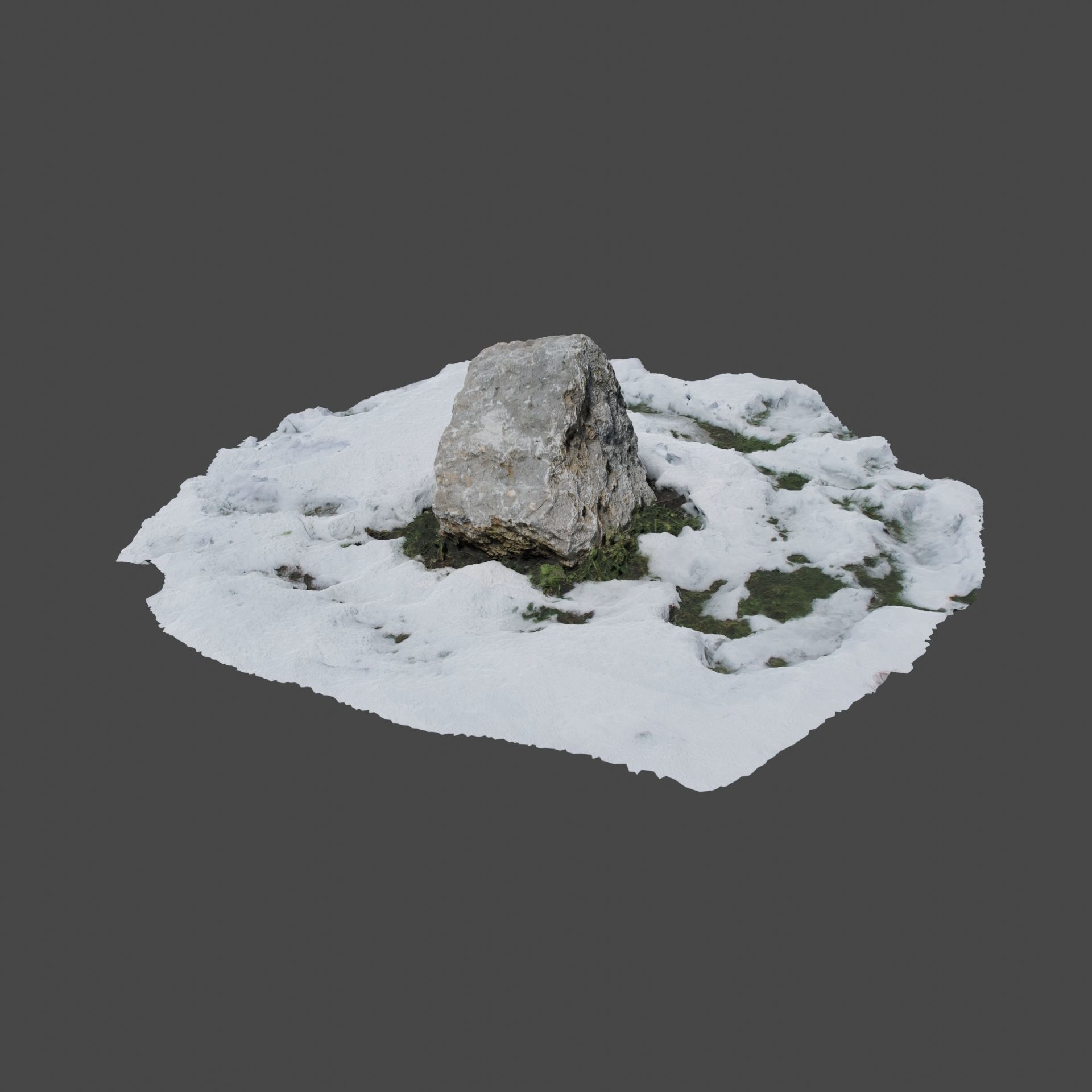 Stone In Snow 3D model_12