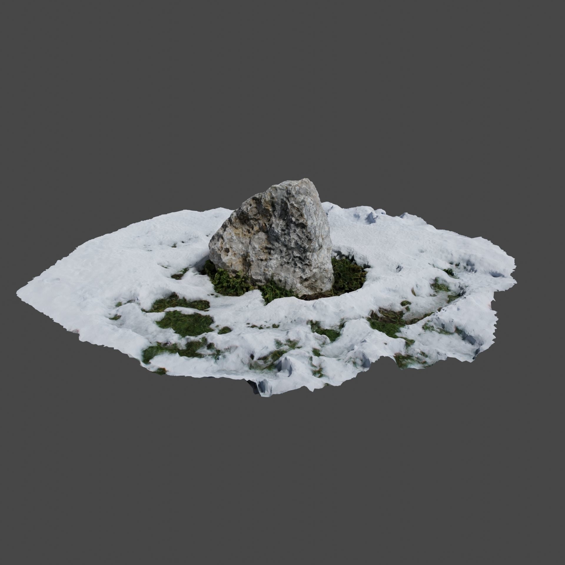 Stone In Snow 3D model_2