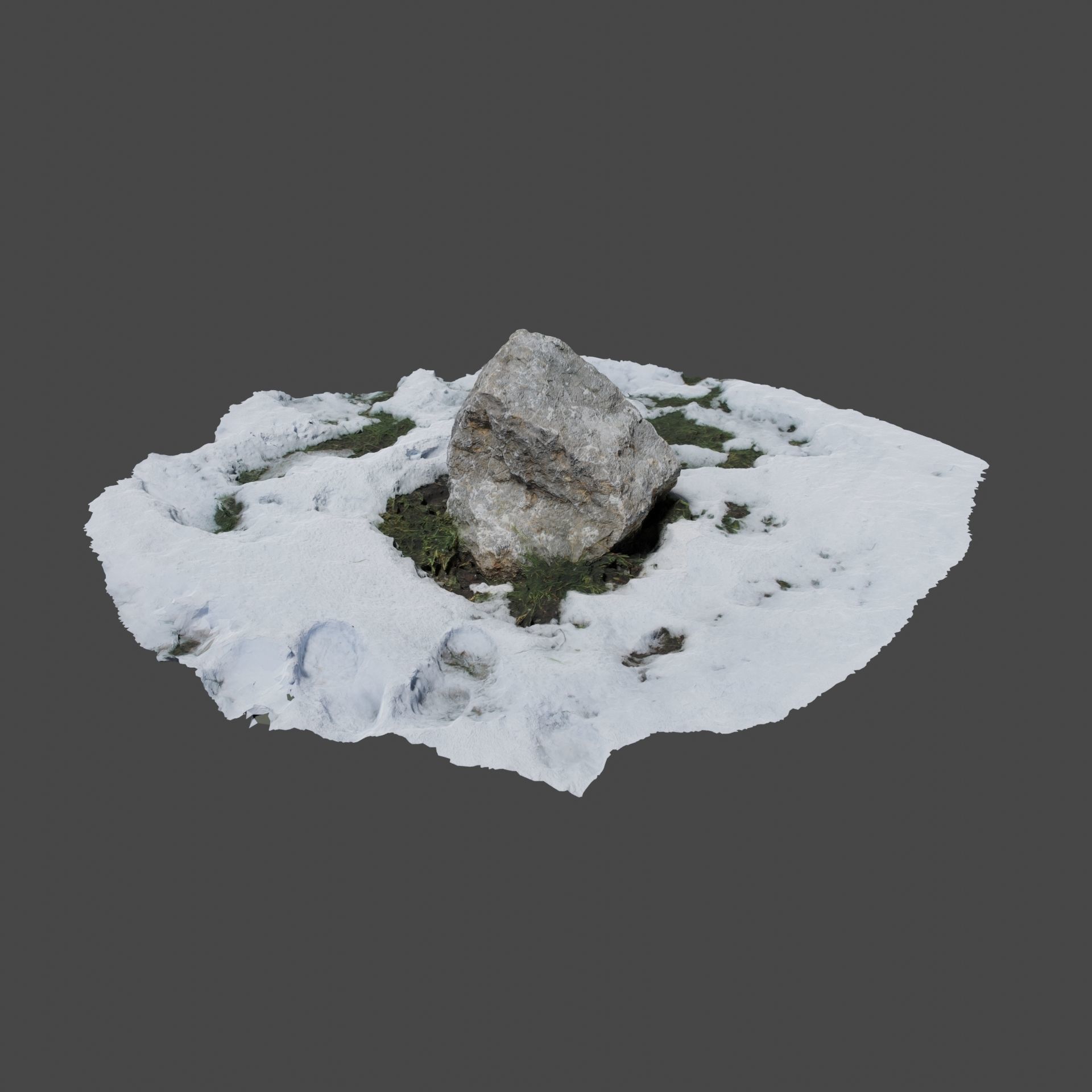 Stone In Snow 3D model_13