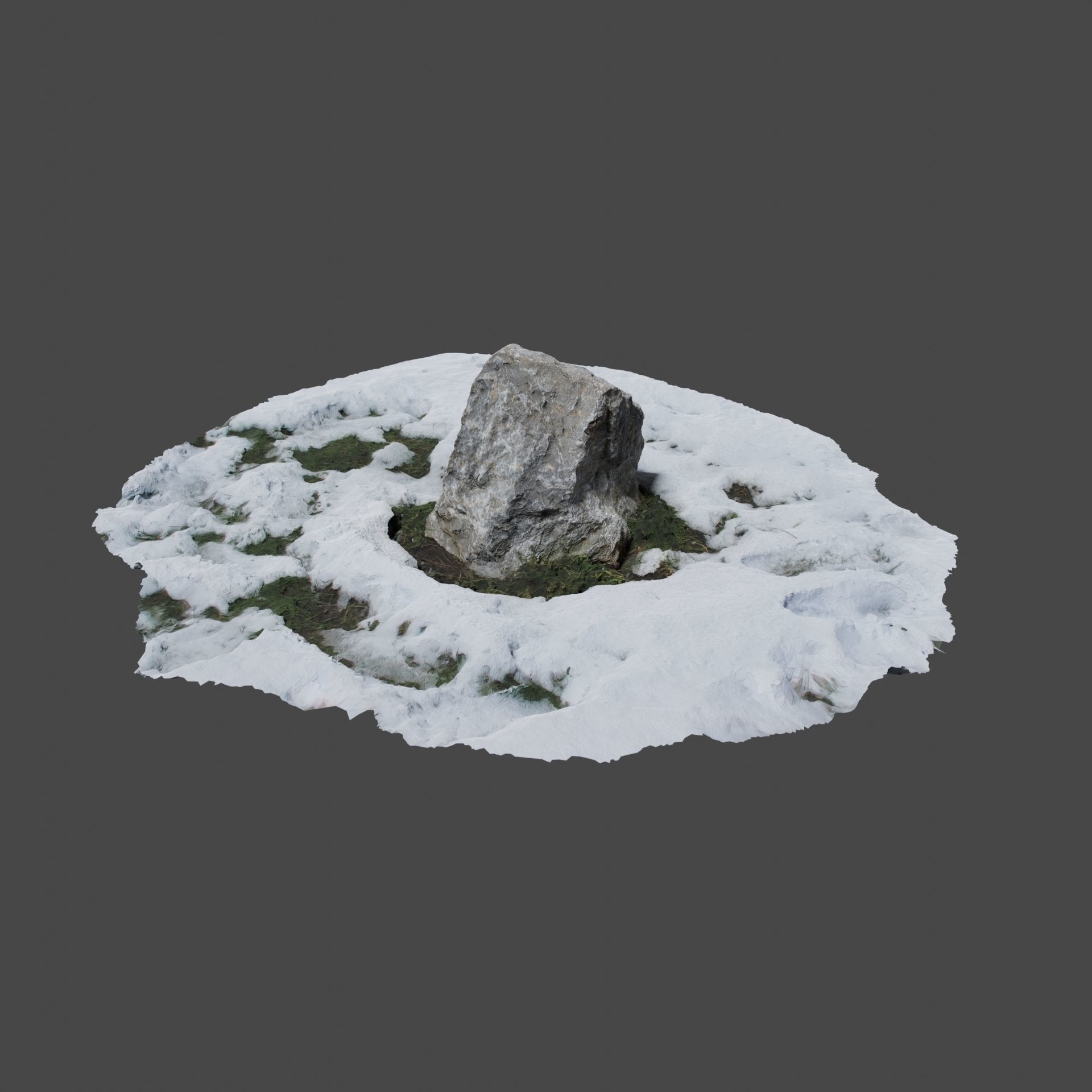 Stone In Snow 3D model_14