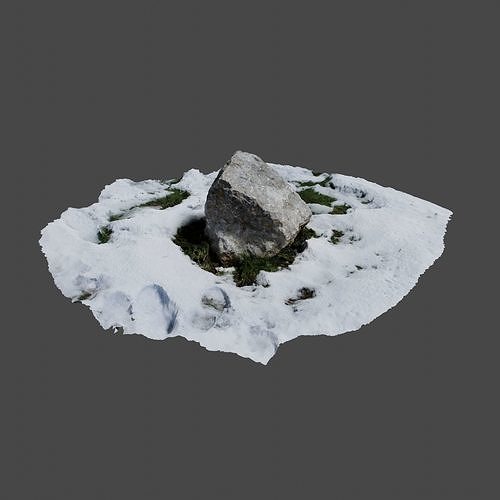 Stone In Snow 3D model