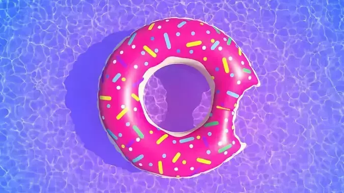 Swim ring donut 01 3D model
