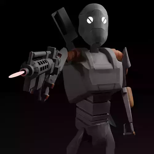Commando Droid is ready to kill a jedi Free 3D model
