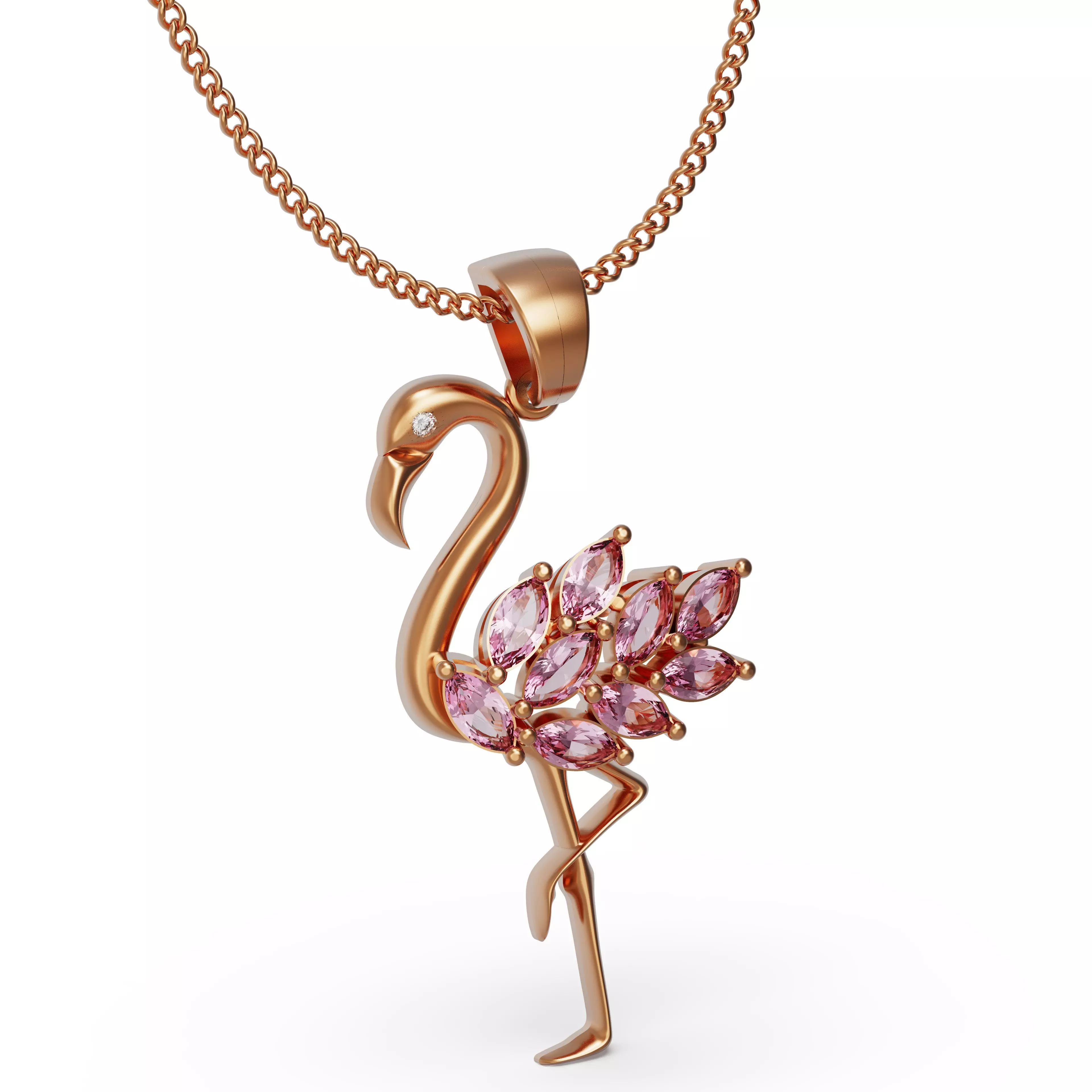 Flamingo necklace 3D print model