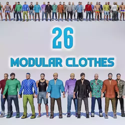 Modular Man Low-poly 3D model