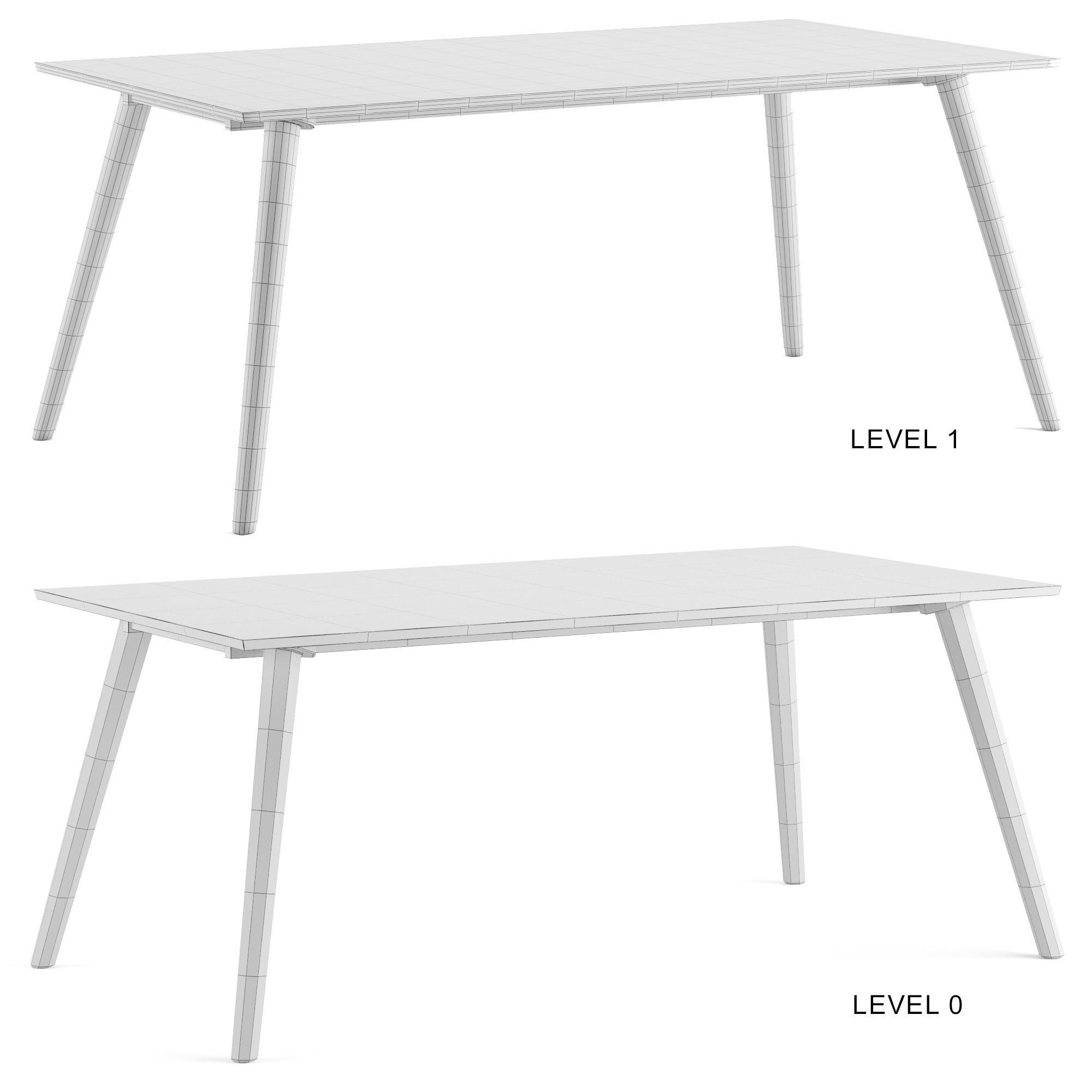 SENO Table for 6 Low-poly 3D model_5