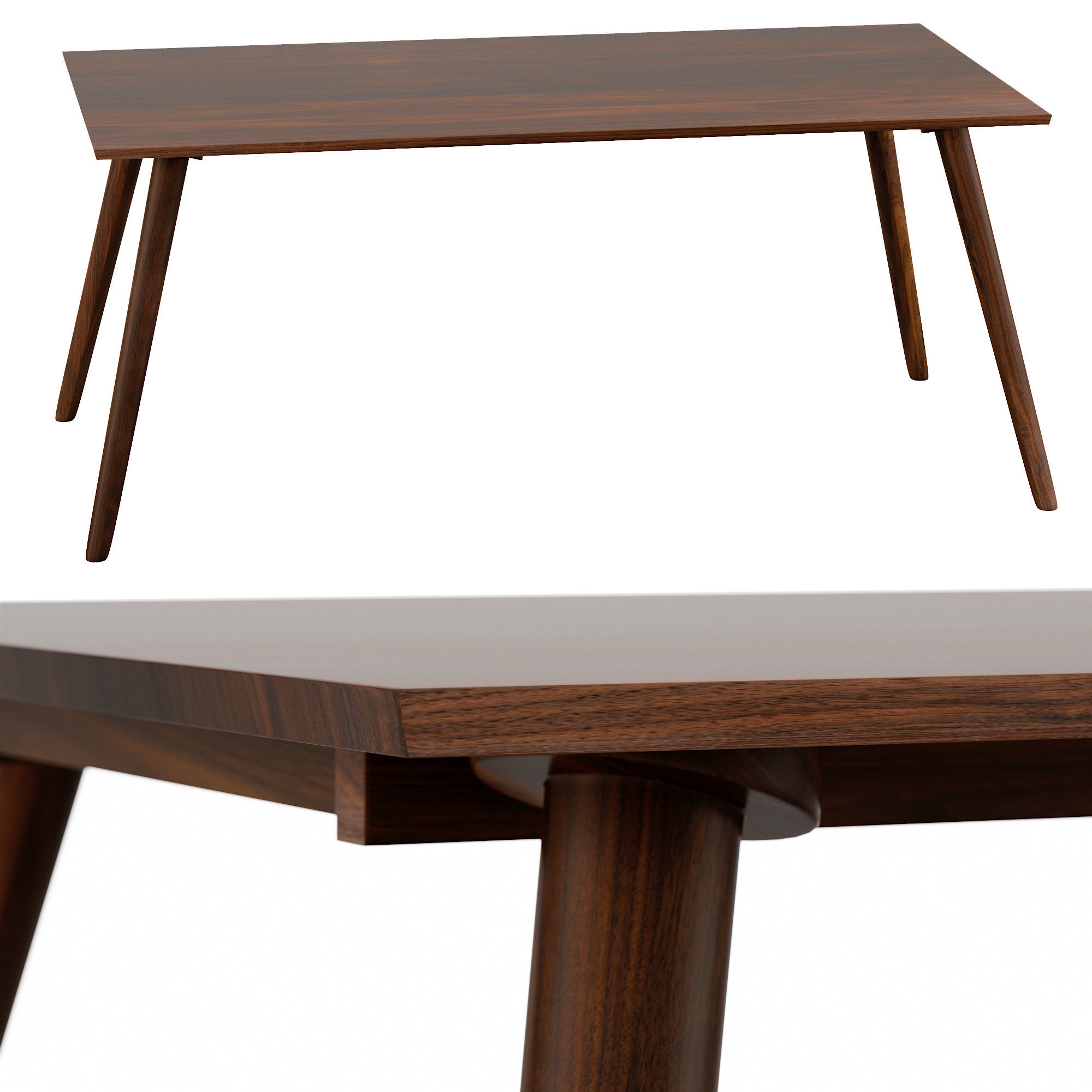 SENO Table for 6 Low-poly 3D model_2