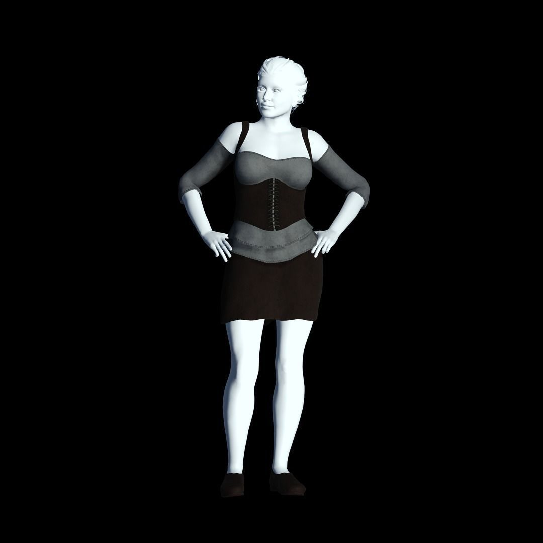 Fantasy Tavern Wench 02 - Fantasy Clothing Low-poly 3D model_2