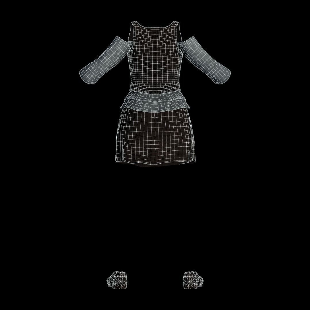 Fantasy Tavern Wench 02 - Fantasy Clothing Low-poly 3D model_9