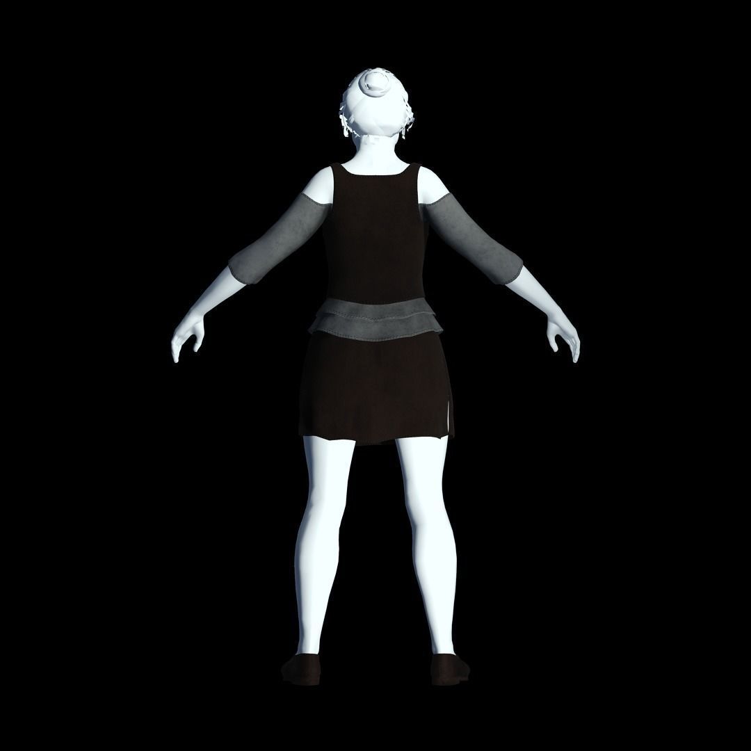 Fantasy Tavern Wench 02 - Fantasy Clothing Low-poly 3D model_6