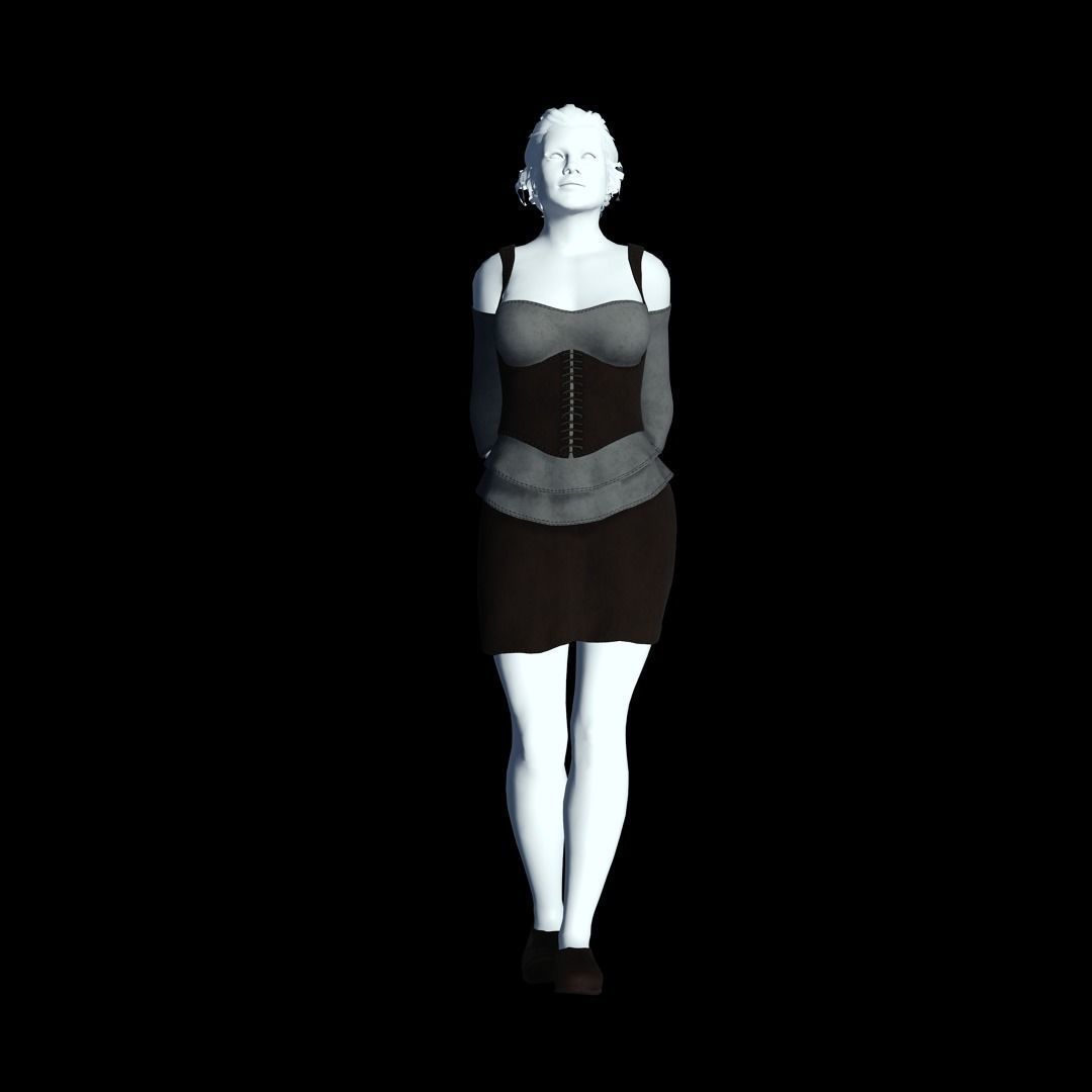 Fantasy Tavern Wench 02 - Fantasy Clothing Low-poly 3D model_4