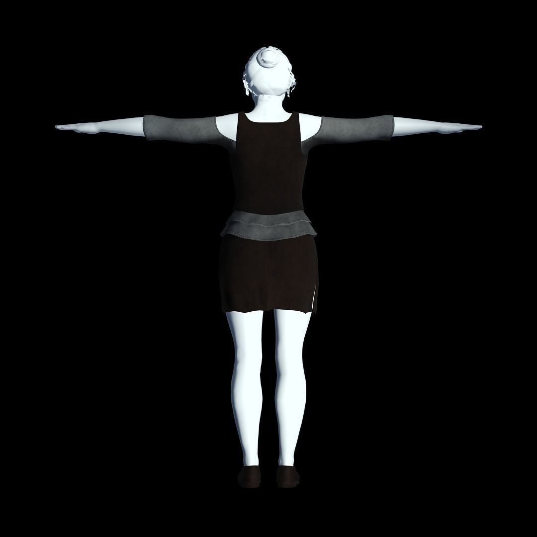 Fantasy Tavern Wench 02 - Fantasy Clothing Low-poly 3D model_10