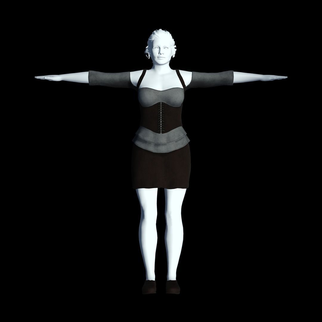 Fantasy Tavern Wench 02 - Fantasy Clothing Low-poly 3D model_11