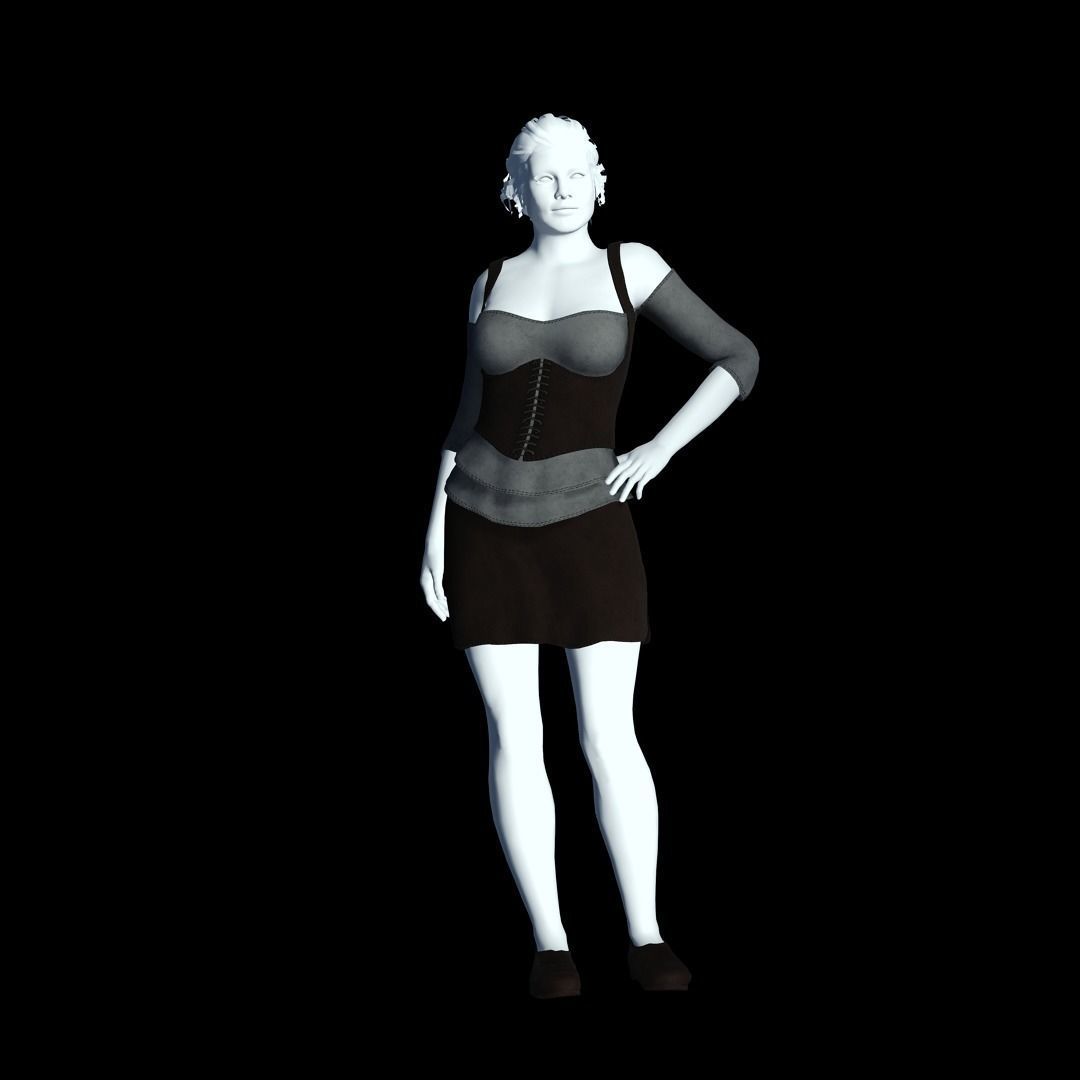 Fantasy Tavern Wench 02 - Fantasy Clothing Low-poly 3D model_1