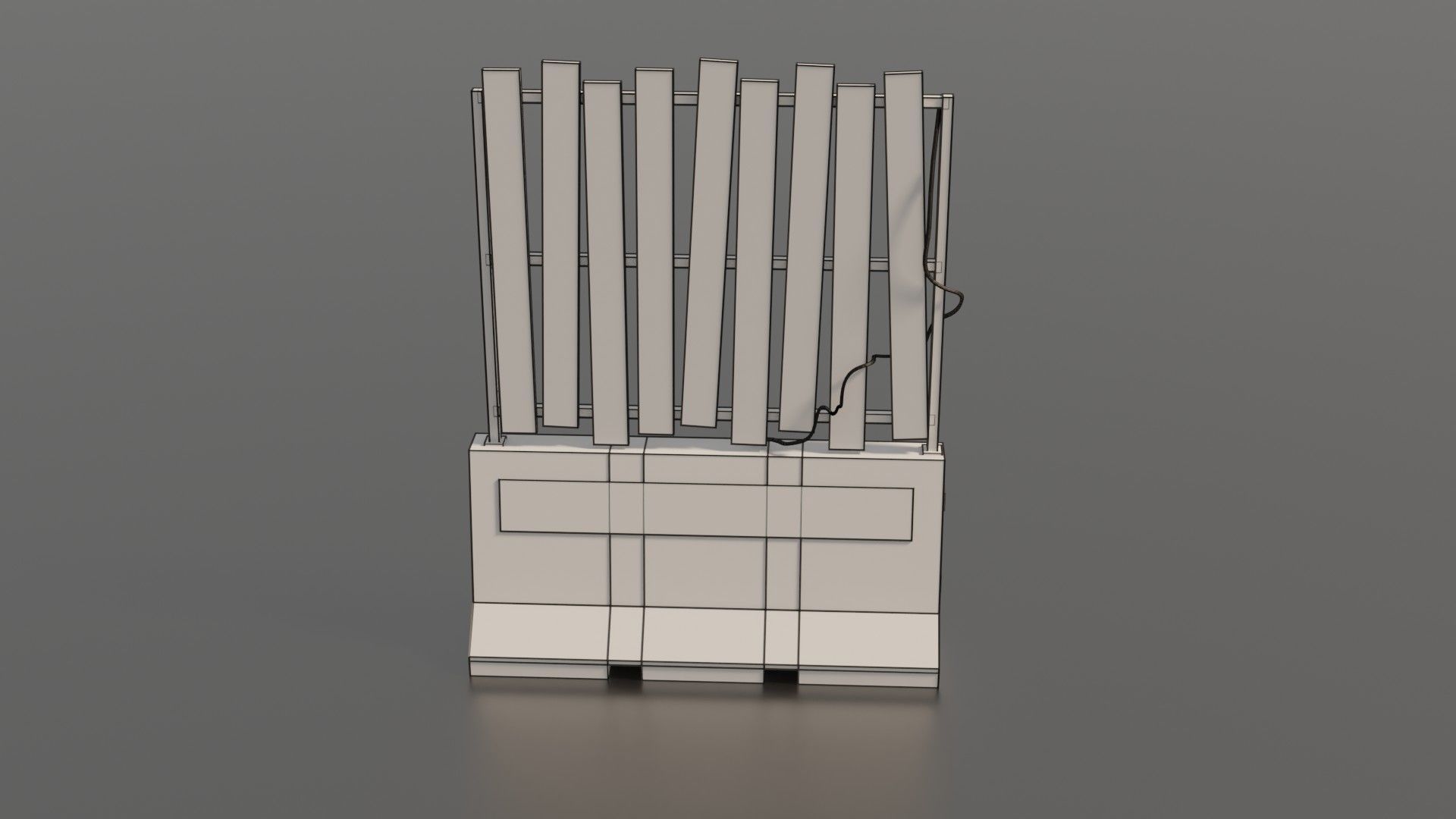 Concrete barrier  Low-poly 3D model_18