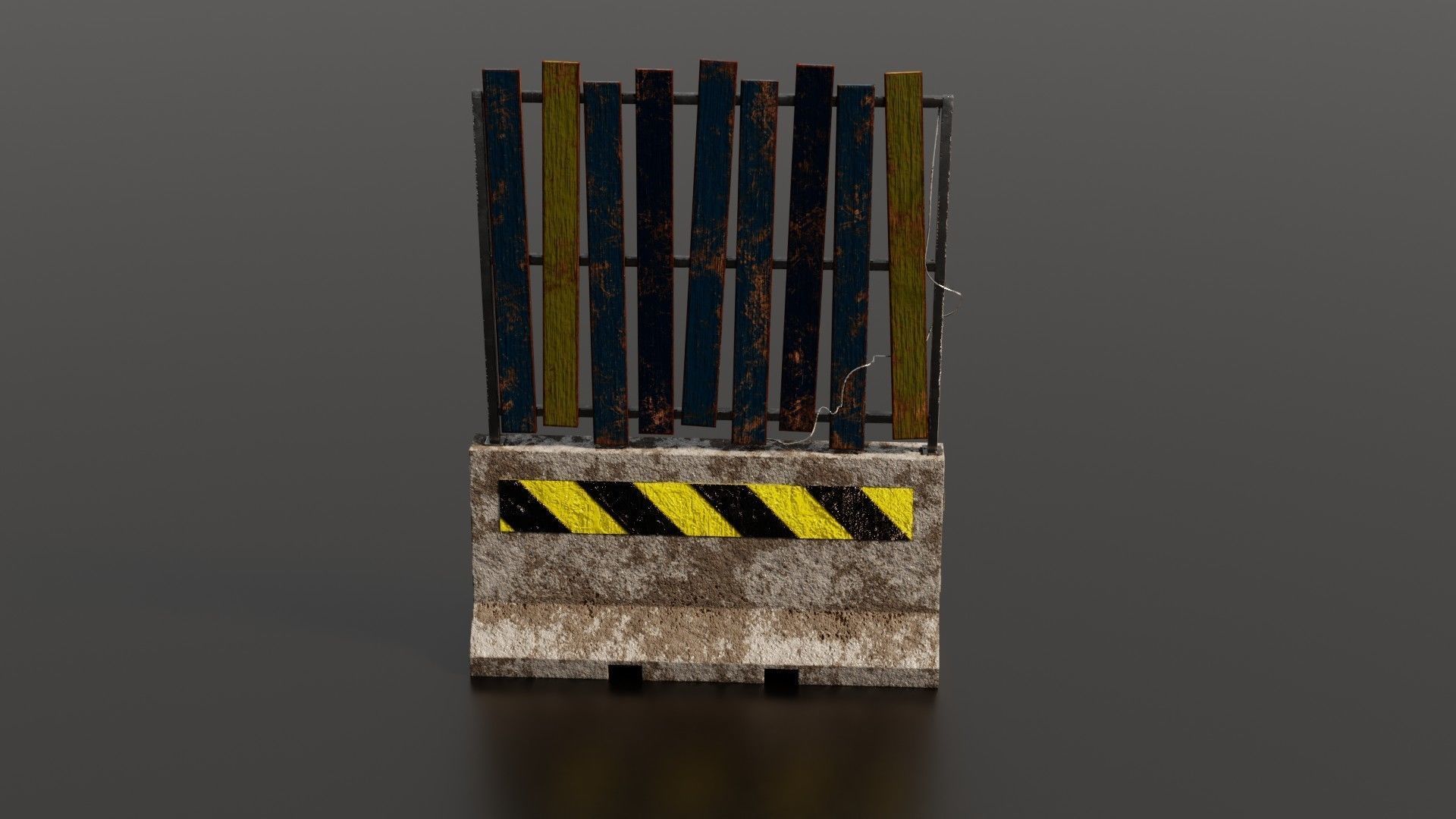 Concrete barrier  Low-poly 3D model_36