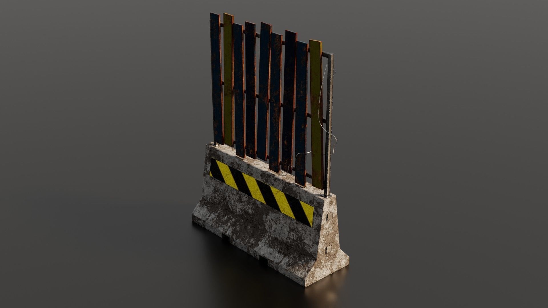 Concrete barrier  Low-poly 3D model_34