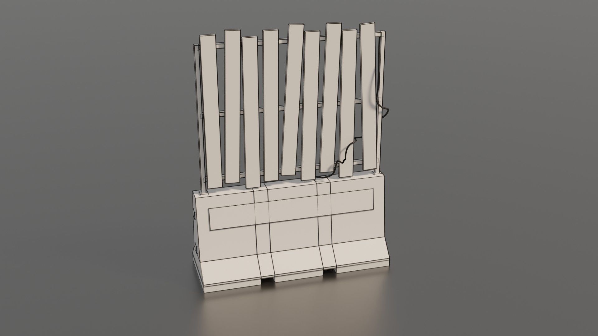 Concrete barrier  Low-poly 3D model_19