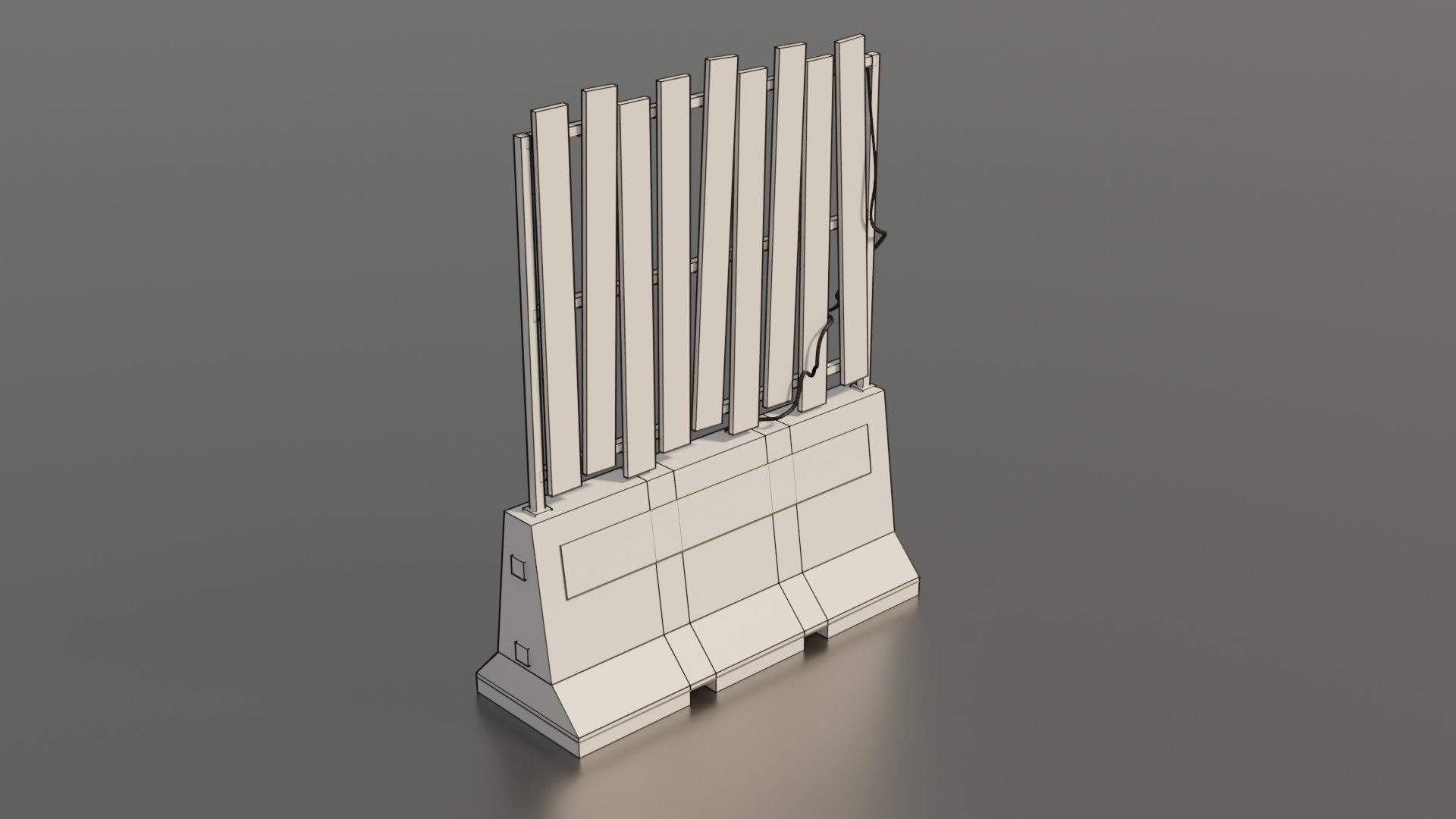 Concrete barrier  Low-poly 3D model_21