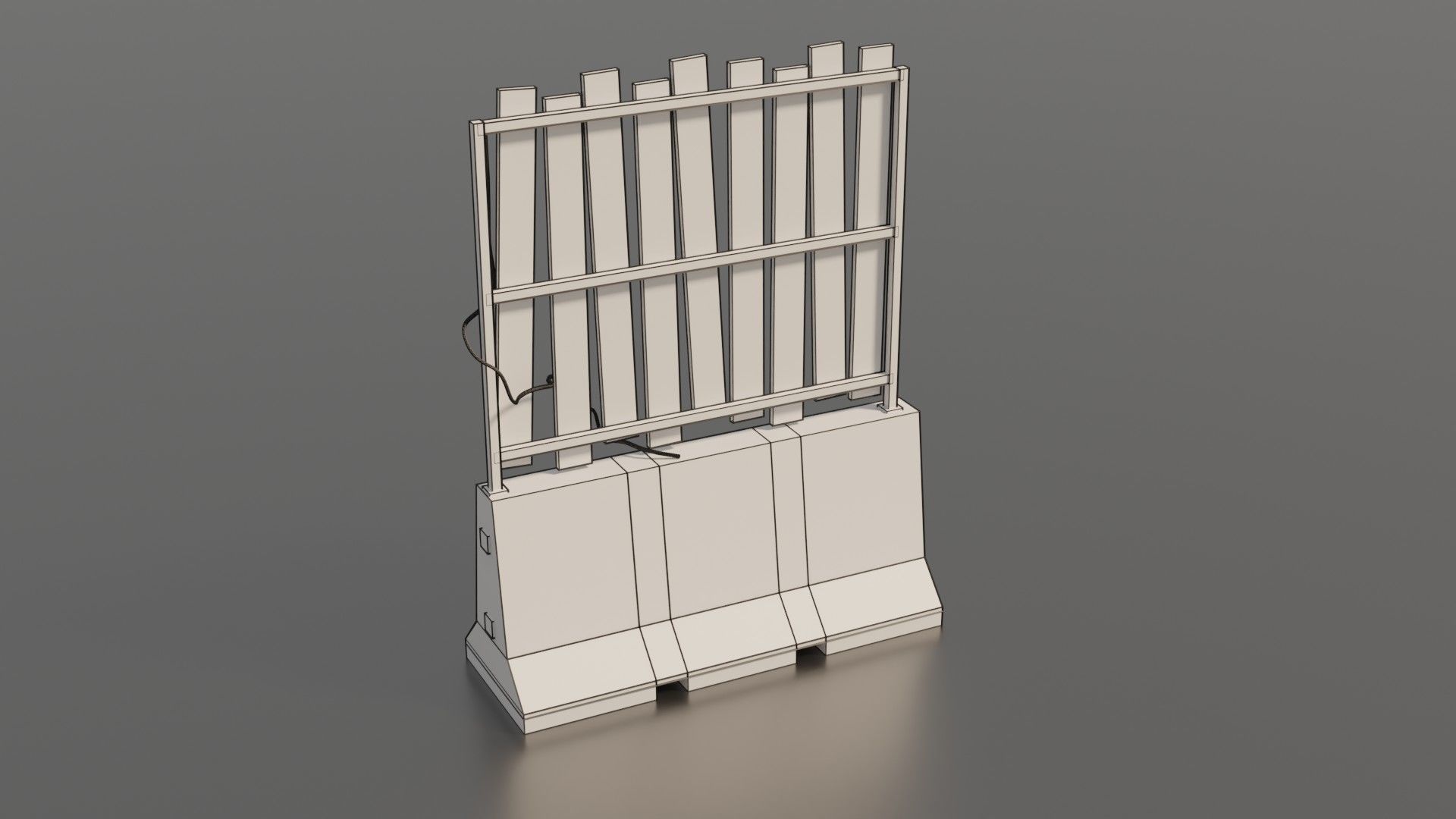 Concrete barrier  Low-poly 3D model_12