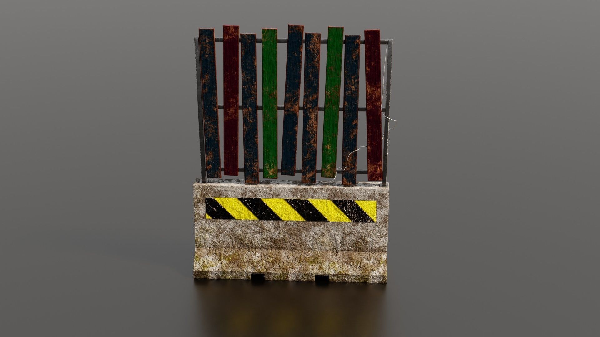 Concrete barrier  Low-poly 3D model_36