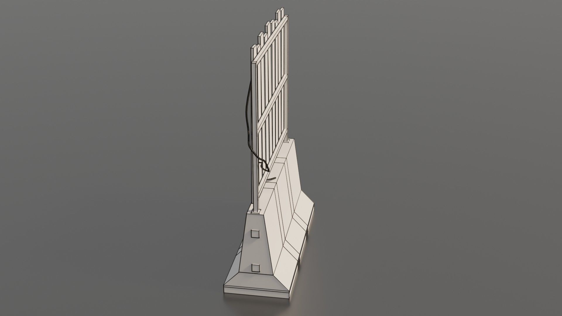 Concrete barrier  Low-poly 3D model_14