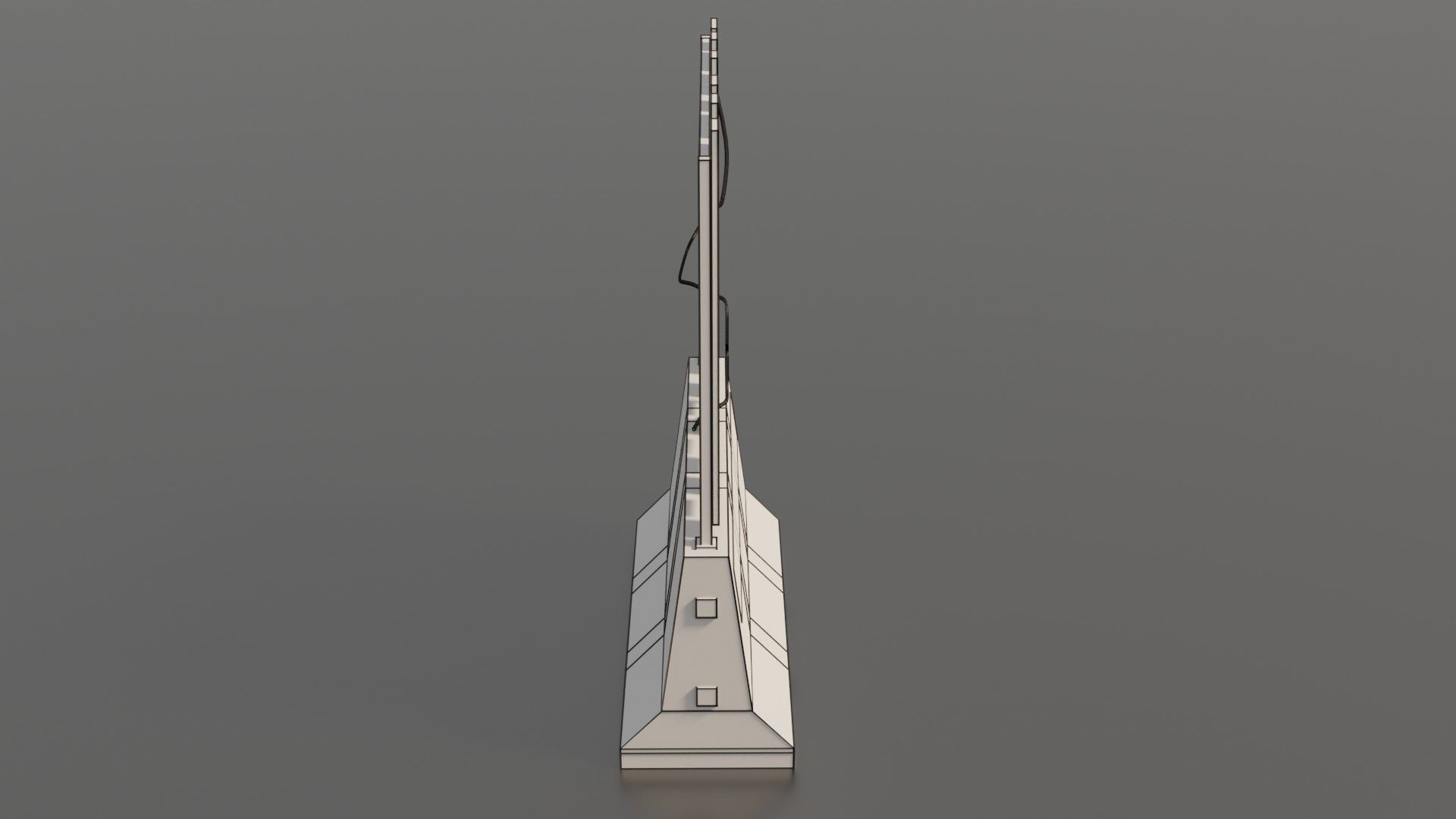 Concrete barrier  Low-poly 3D model_7
