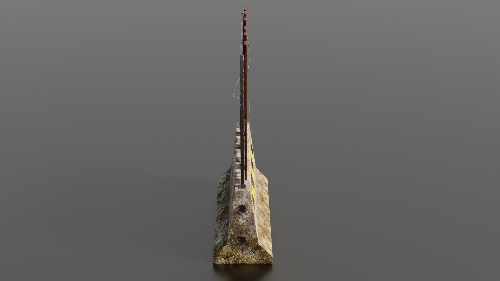 Concrete barrier  Low-poly 3D model_26