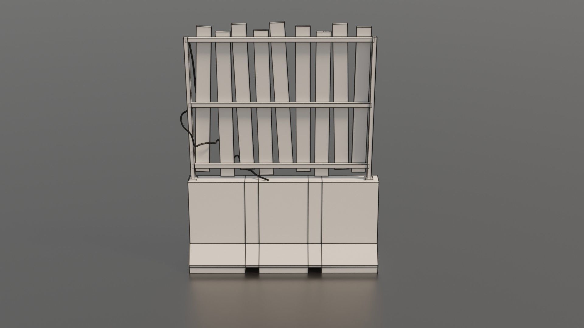 Concrete barrier  Low-poly 3D model_11
