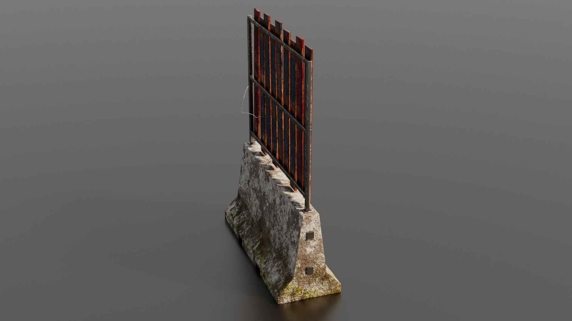 Concrete barrier  Low-poly 3D model_27