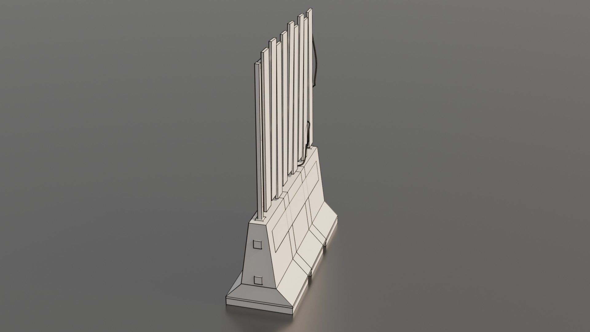 Concrete barrier  Low-poly 3D model_6