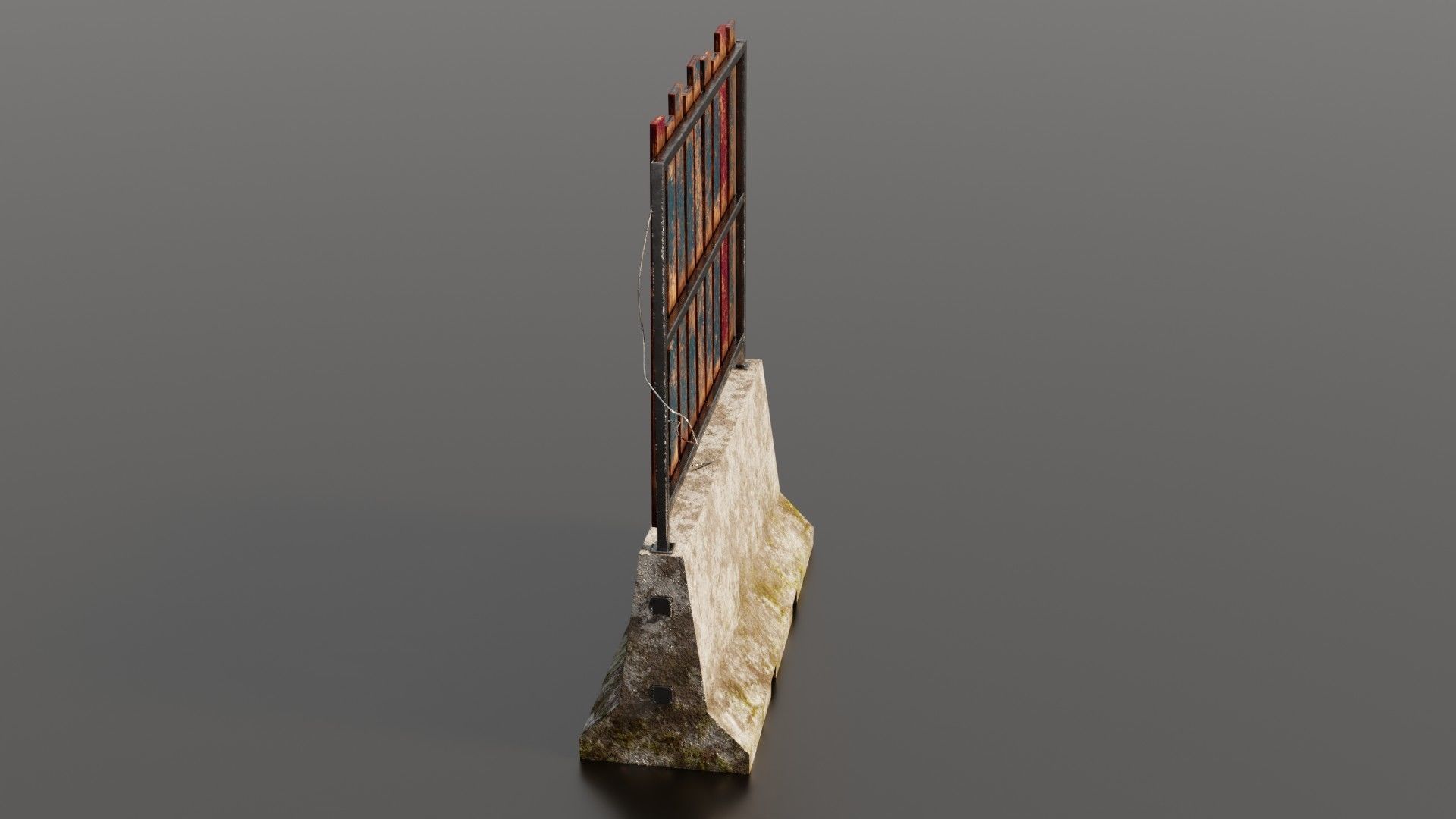 Concrete barrier  Low-poly 3D model_32