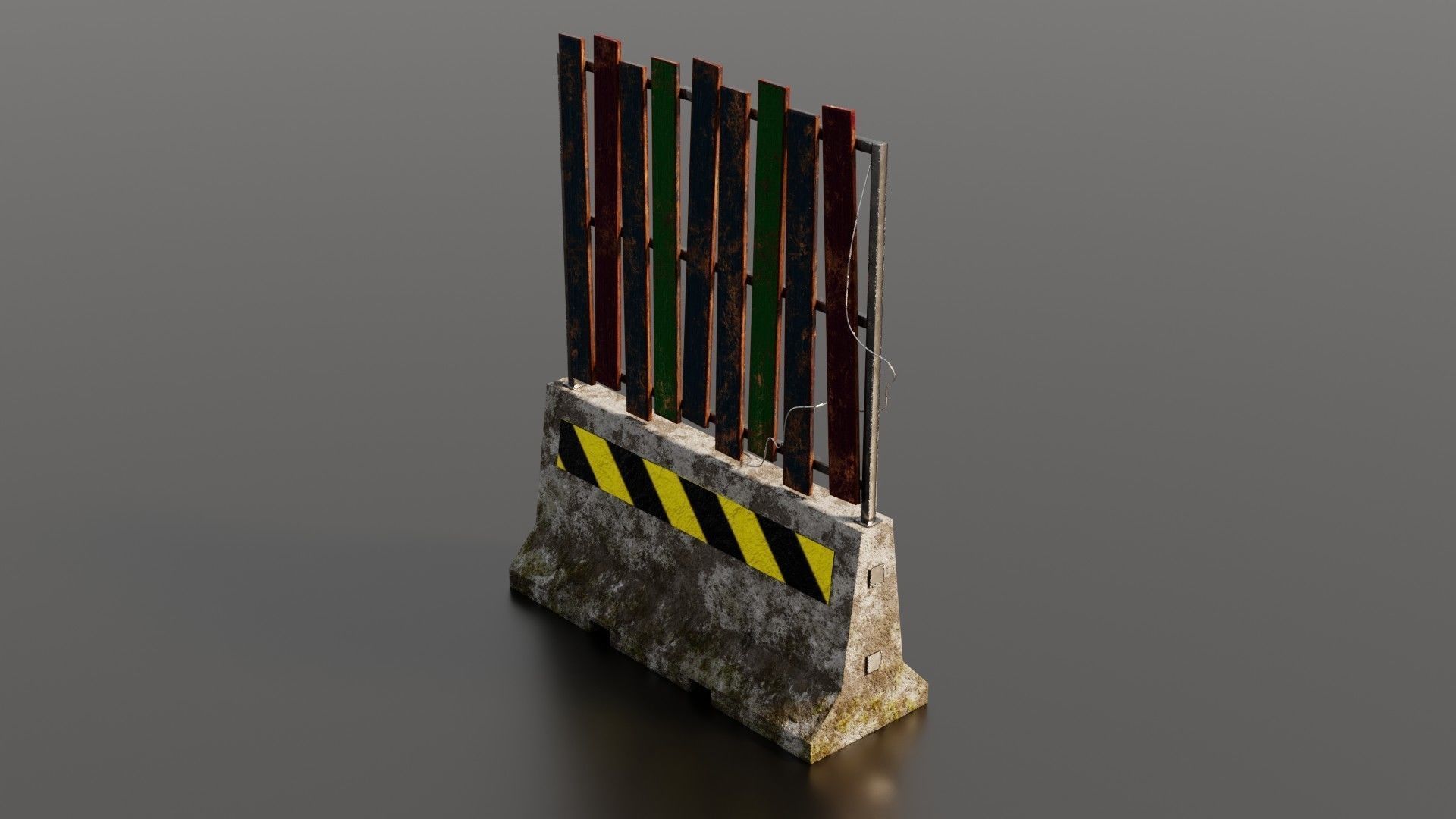 Concrete barrier  Low-poly 3D model_34