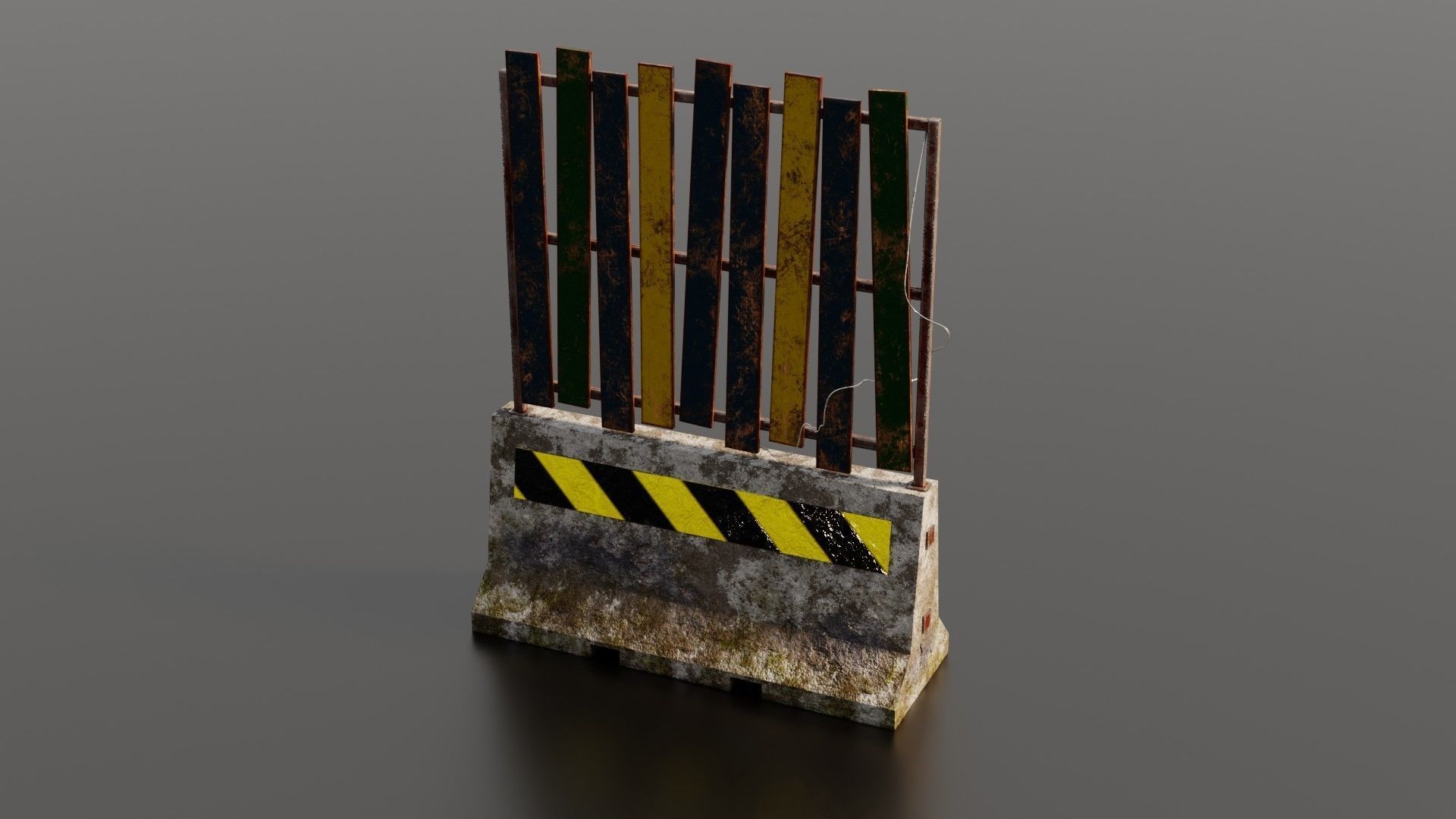 Concrete barrier  Low-poly 3D model_35