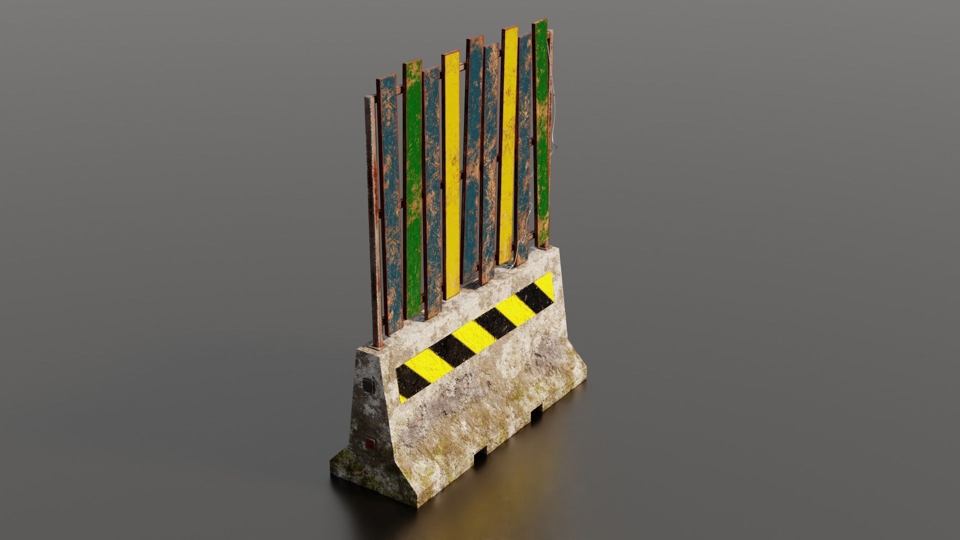 Concrete barrier  Low-poly 3D model_24