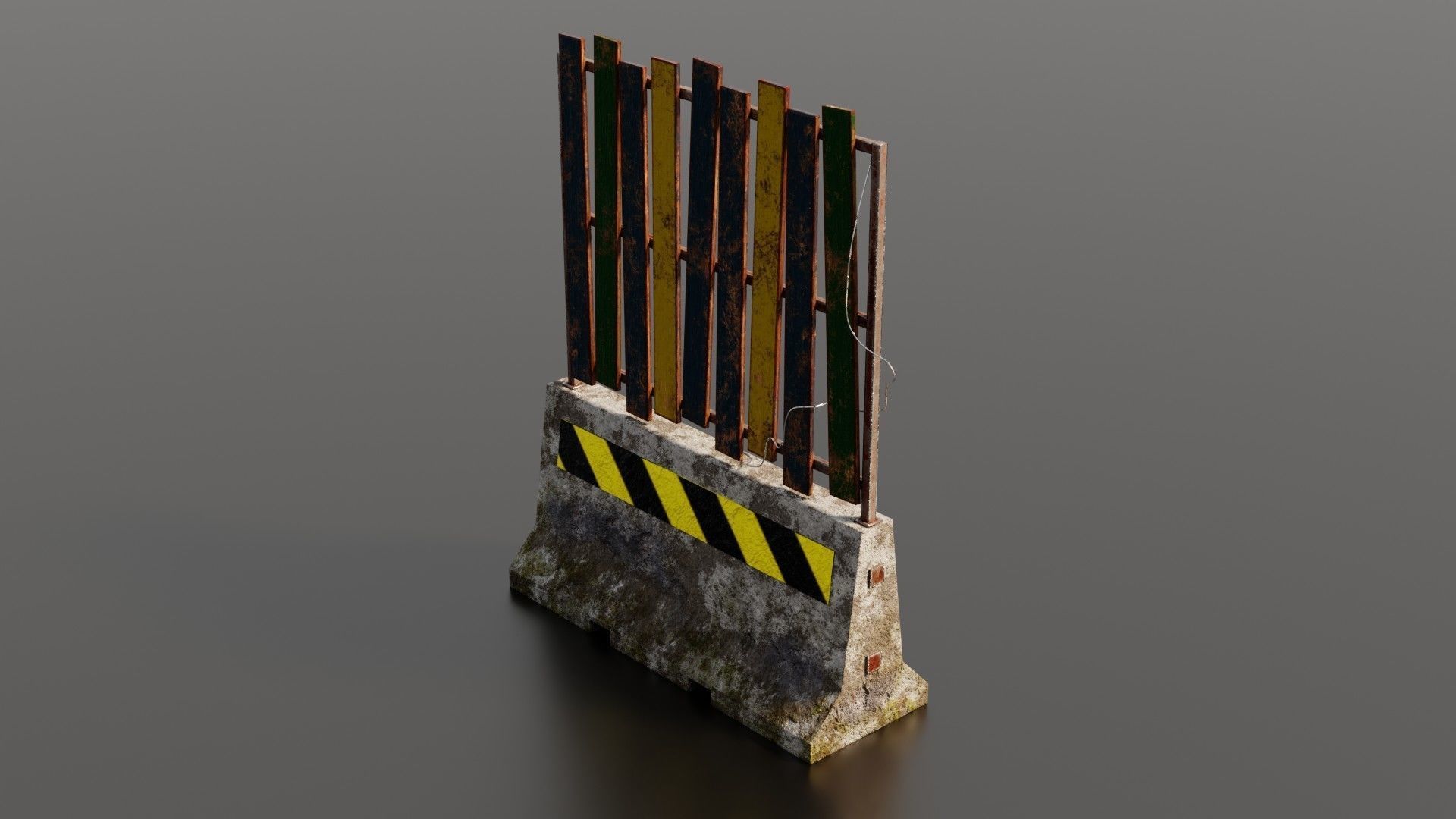 Concrete barrier  Low-poly 3D model_34
