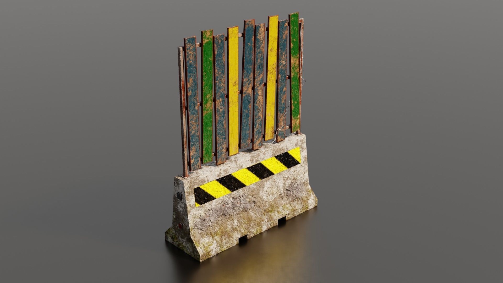 Concrete barrier  Low-poly 3D model_39