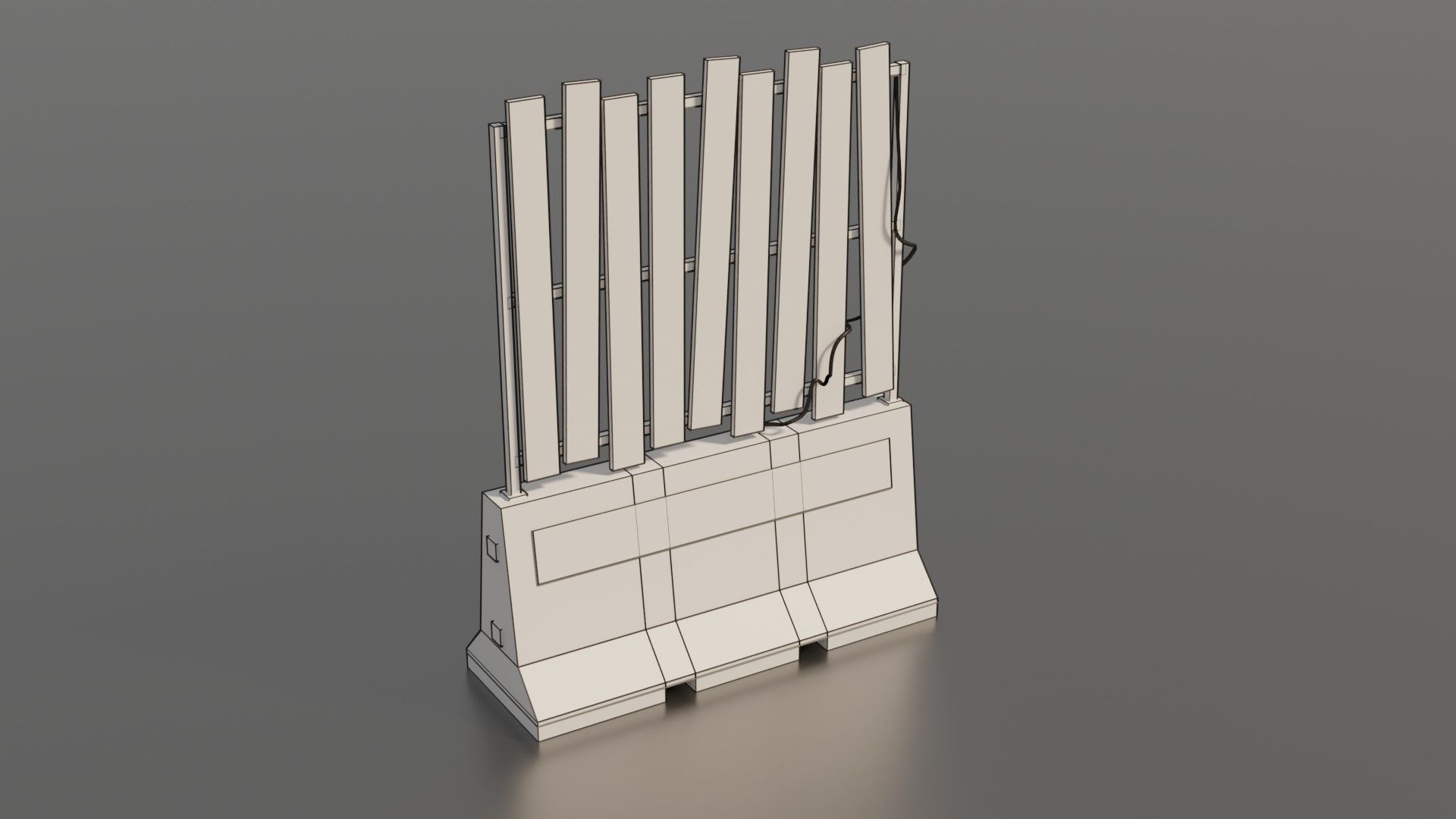 Concrete barrier  Low-poly 3D model_20